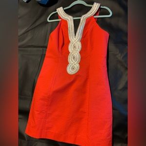 COPY - Lily Pulitzer Valli shift dress. Beautiful rich coral red color.